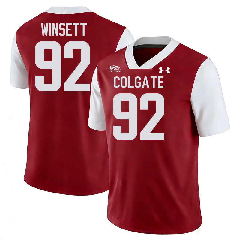 Colgate Raiders #92 Brock Winsett College Football Jerseys,Uniforms-Red Colgate Raiders #92 Brock Winsett College Football Jerseys,Uniforms-Red